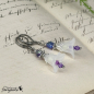 Preview: weiß Ohrhänger mit lila Perle Schmuck Geschenk Feenschmuck zauberhaft
