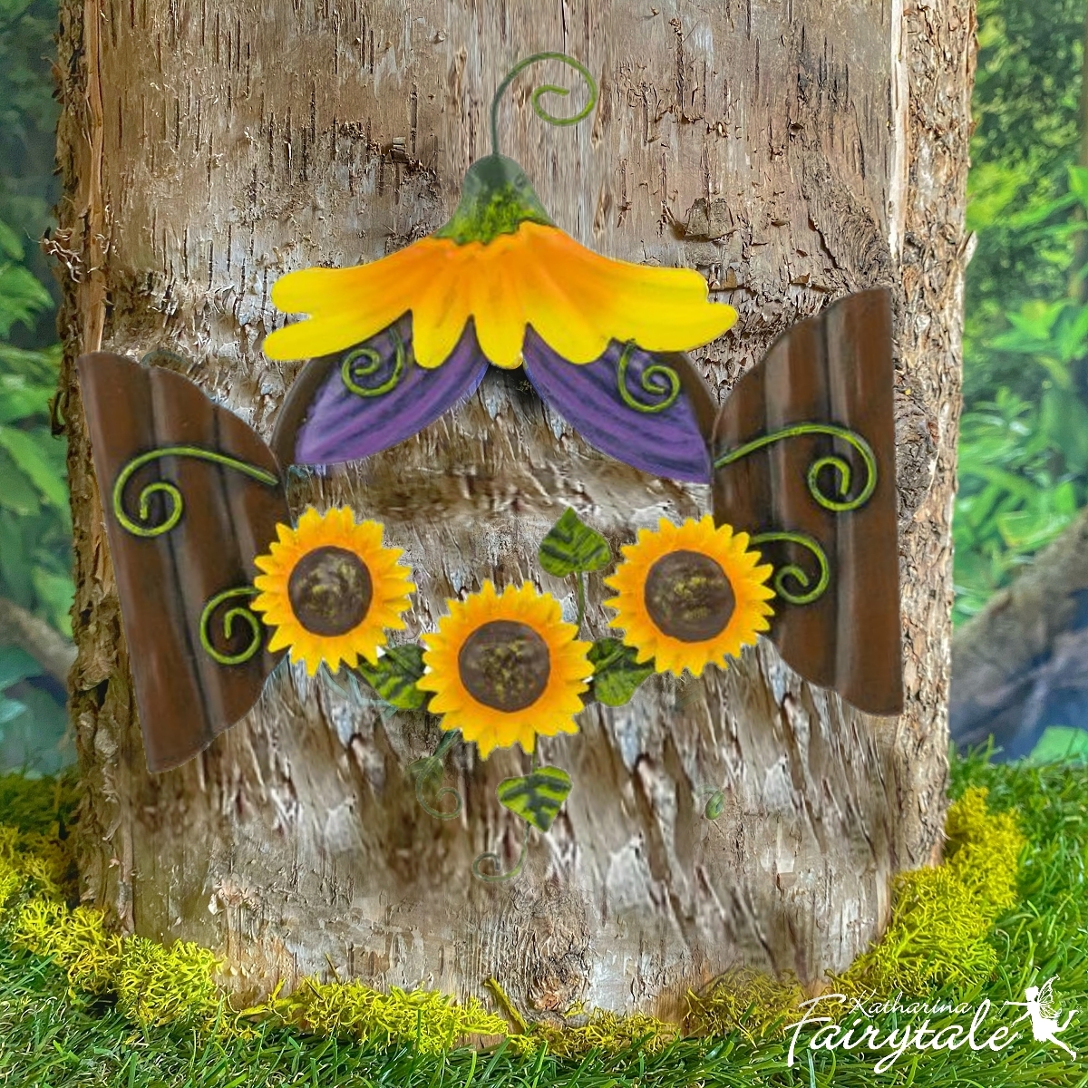 Schönes Feenfenster mit Sonnenblumen als Zubehör für den Feengarten jetzt  online bestellen - Garten Deko Onlineshop - Katharina Fairytale Schmuck und  Deko im Online Shop kaufen