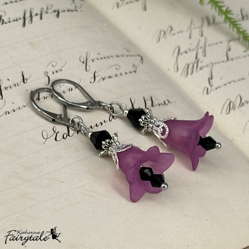 violette schwarze Ohrringe Schmuck Online Shop