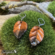 Ohrringe "Sturmtänzer" - kupfer/schwarz mit Klappbrisur - Regentropfenoptik